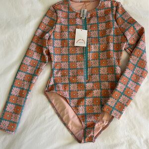 NWT Dippin Daisy’s Swimsuit Shoal Front Zipper Long Sleeve OnePiece Size Medium